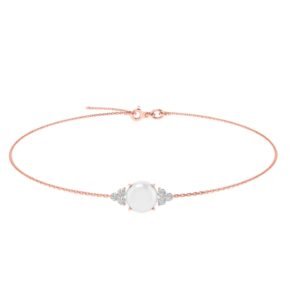 Trinity Sparkle Lunar Glow Moonstone Bracelet in 18k Gold