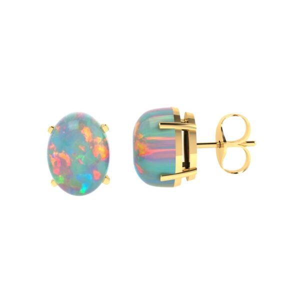 Minimalist Oval Opal Earrings in 18K Yellow Gold (3.3ct)