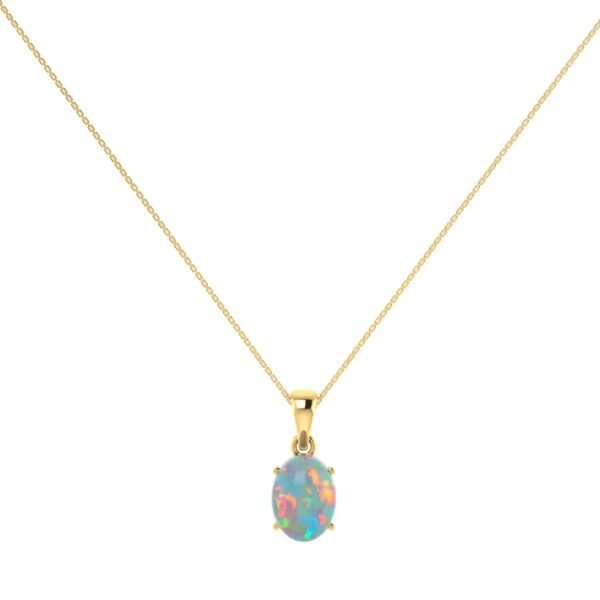 Minimalist Oval Opal Pendant in 18K Yellow Gold (1.65ct)