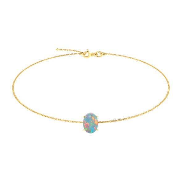 Minimalist Oval Opal Bracelet in 18K Yellow Gold (1.65ct)