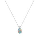 Trio Minimalist Oval Blue Topaz Ring with Elegant Diamond Side Accents in 18K Rose Gold (1.1ct)