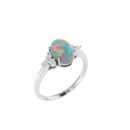 Minimalist Oval Blue Topaz Earrings in 18K White Gold (7ct)