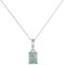 Trio Minimalist Emerald-Cut Opal Pendant with Elegant Diamond Side Accents in 18K White Gold (1.65ct)