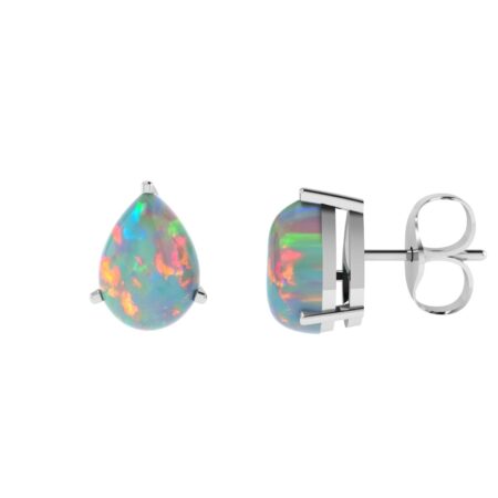 Minimalist Pear Opal Earrings in 18K White Gold (3.3ct)