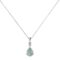 Minimalist Pear Opal and Sparkling Diamond Pendant in 18K White Gold (1.65ct)