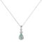 Minimalist Pear Opal and Sparkling Diamond Pendant in 18K White Gold (1.65ct)