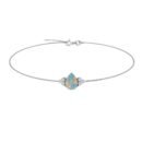 Minimalist Pear Opal and Sparkling Diamond Bracelet in 18K White Gold (1.65ct)