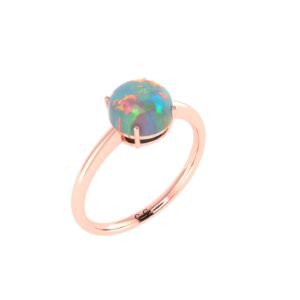 Opal Ring in 18K Gold Dubai – Enchanting Opal Radiance Minimalist Gold Ring UAE
