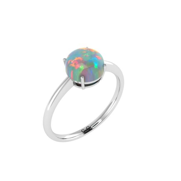 Opal Ring in 18K Gold Dubai – Enchanting Opal Radiance Minimalist Gold Ring UAE