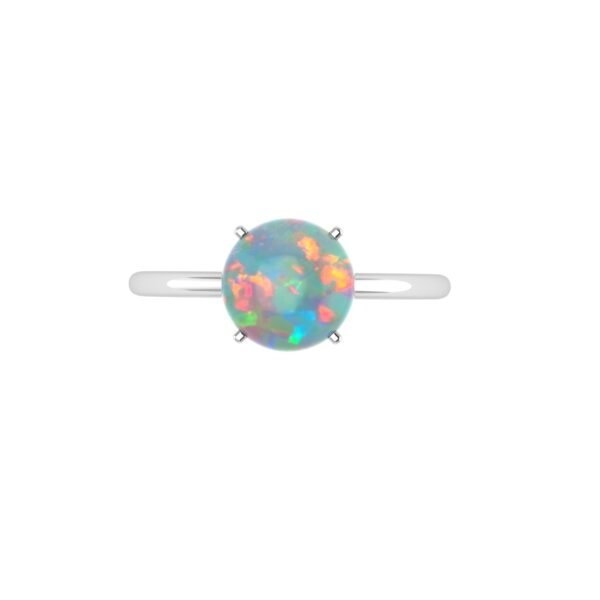 Opal Ring in 18K Gold Dubai – Enchanting Opal Radiance Minimalist Gold Ring UAE