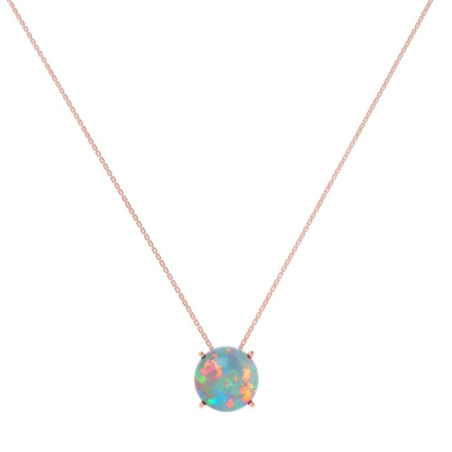 Golden Glow Opal Necklace in 18k Gold