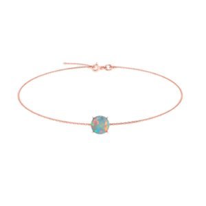 Iridescent Aura Round Opal Bracelet in 18k Gold