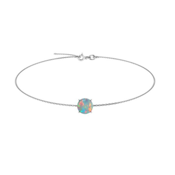 Iridescent Aura Round Opal Bracelet in 18k Gold