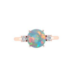 Diamond Accent Opal Brilliance Ring in 18K Gold