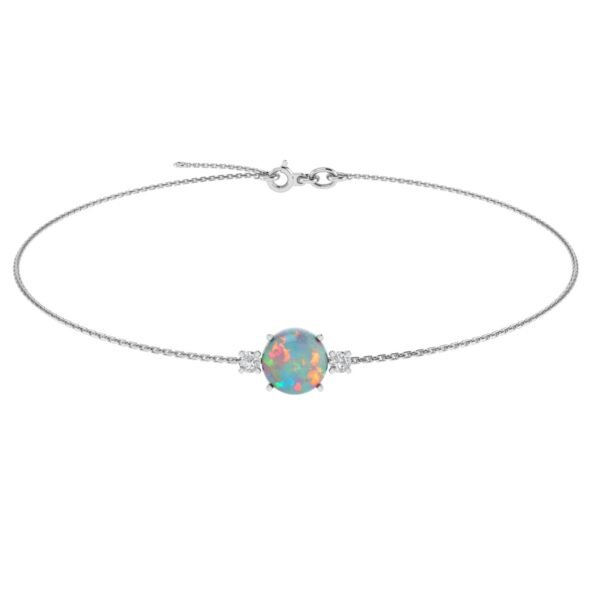 Diamond Halo Opulent Opal Bracelet in 18k Gold