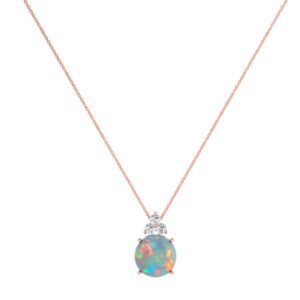 Trinity Sparkle Opal Necklace in 18k Gold