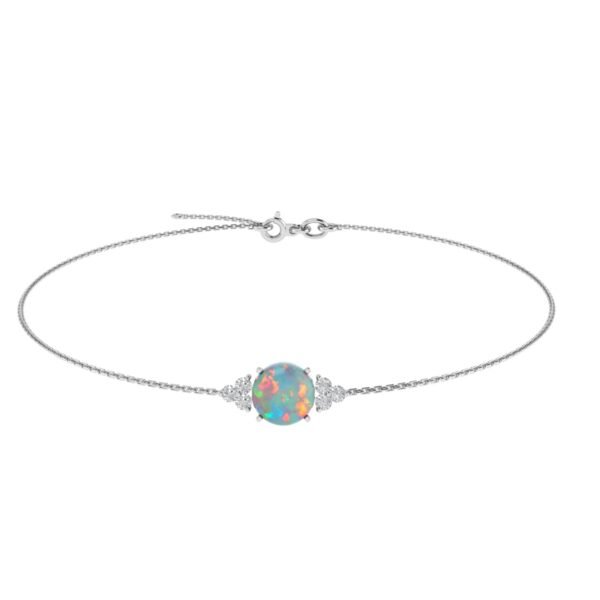 Trinity Sparkle Opulent Opal Bracelet in 18k Gold