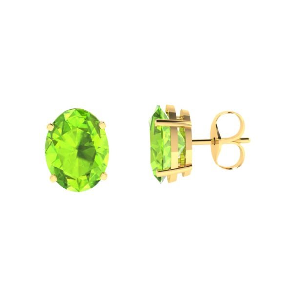 Minimalist Oval Peridot Earrings in 18K Yellow Gold (4.5ct)