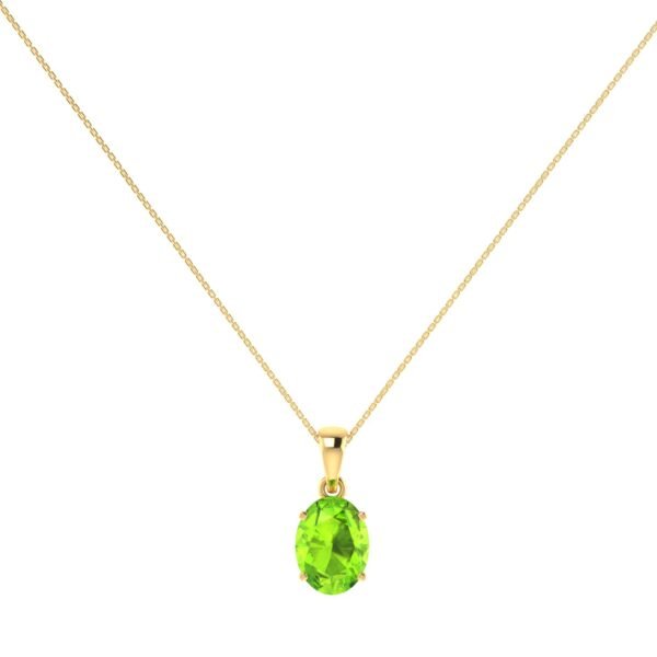Minimalist Oval Peridot Pendant in 18K Yellow Gold (2.25ct)