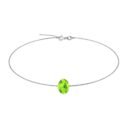 Minimalist Oval Peridot Bracelet in 18K White Gold (2.25ct)