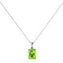 Minimalist Emerald-Cut Peridot Pendant in 18K White Gold (2.25ct)