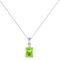 Minimalist Emerald-Cut Peridot Pendant with Elegant Diamond Side Accents in 18K White Gold (2.25ct)