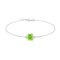Trio Minimalist Emerald-Cut Peridot Bracelet with Elegant Diamond Side Accents in 18K White Gold (2.25ct)