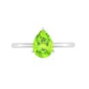 Minimalist Pear Peridot Ring in 18K White Gold (2.25ct)