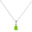 Minimalist Pear Peridot Pendant in 18K White Gold (2.25ct)