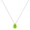 Minimalist Pear Peridot Necklace in 18K White Gold (2.25ct)