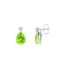 Minimalist Pear Peridot and Sparkling Diamond Earrings in 18K White Gold (4.5ct)
