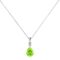 Minimalist Pear Peridot and Sparkling Diamond Pendant in 18K White Gold (2.25ct)