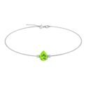 Minimalist Pear Peridot and Sparkling Diamond Bracelet in 18K White Gold (2.25ct)