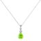 Minimalist Pear Peridot and Sparkling Diamond Pendant in 18K White Gold (2.25ct)