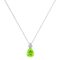 Minimalist Pear Peridot and Sparkling Diamond Necklace in 18K White Gold (2.25ct)