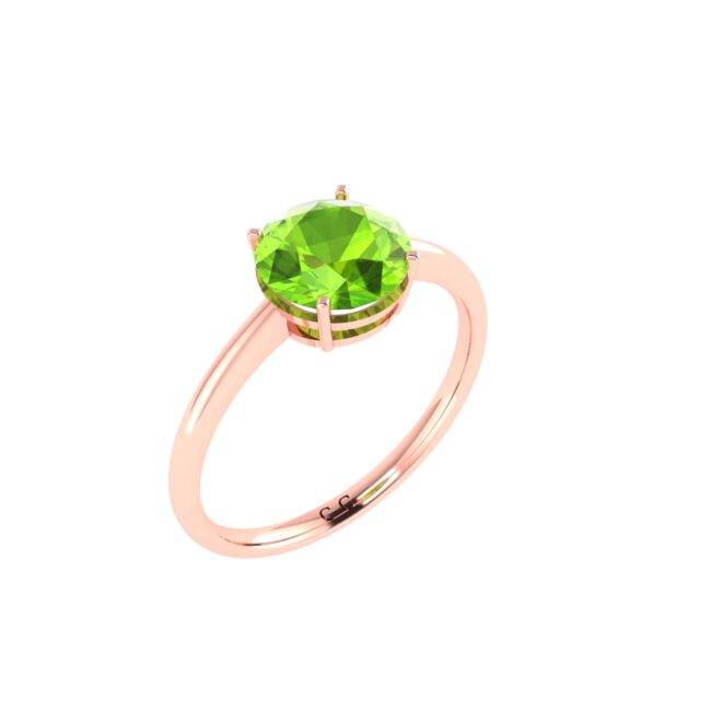 Luminous Peridot Elegance Ring in 18k Gold - Image 2