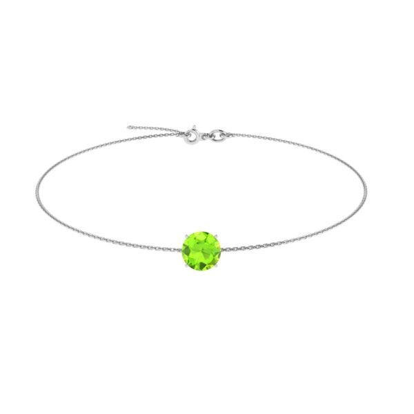 Emerald Essence Round Peridot Bracelet in 18k Gold