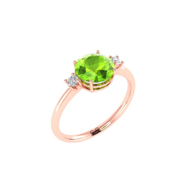 Diamond Accent Peridot Brilliance Ring in 18K Gold - Image 2