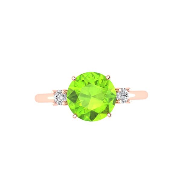 Diamond Accent Peridot Brilliance Ring in 18K Gold