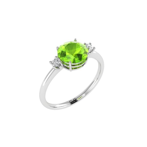 Diamond Accent Peridot Brilliance Ring in 18K Gold