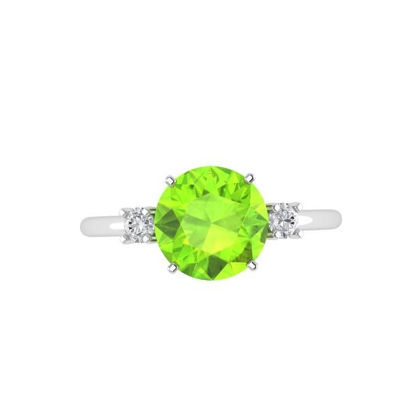 Diamond Accent Peridot Brilliance Ring in 18K Gold