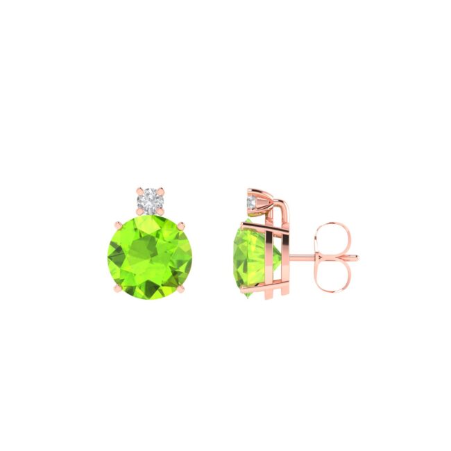 Peridot Diamond Accent Earrings in 18k Gold