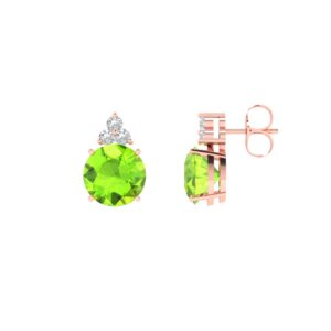 Opulent Peridot Diamond Cascade Earrings in 18k Gold