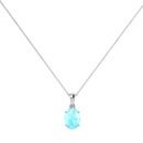 Minimalist Oval Aquamarine Pendant in 18K White Gold (2.25ct)