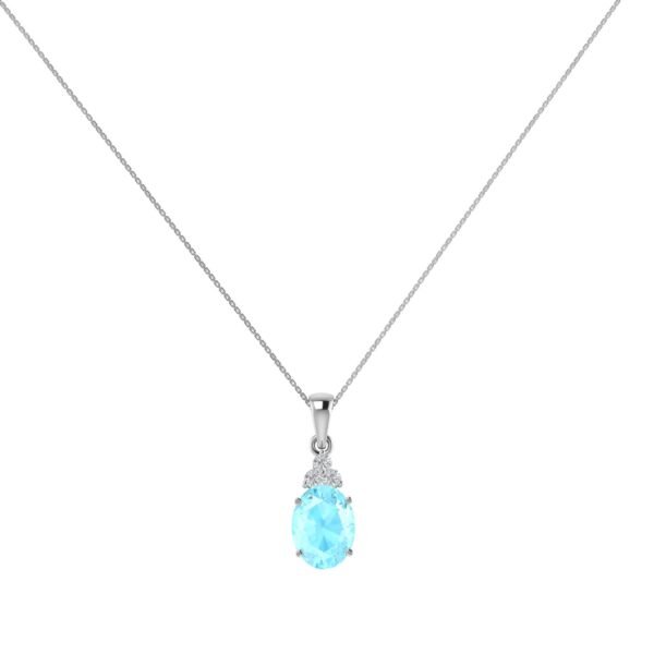 Aquamarine Diamond Pendant