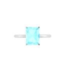 Minimalist Emerald-Cut Aquamarine Ring in 18K White Gold (2.25ct)