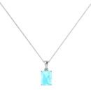 Minimalist Emerald-Cut Aquamarine Pendant in 18K White Gold (2.25ct)