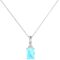 Trio Minimalist Emerald-Cut Aquamarine Pendant with Elegant Diamond Side Accents in 18K White Gold (2.25ct)