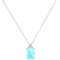 Trio Minimalist Emerald-Cut Aquamarine Necklace with Elegant Diamond Side Accents in 18K White Gold (2.25ct)