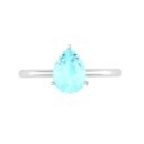 Minimalist Pear Aquamarine Ring in 18K White Gold (2.25ct)